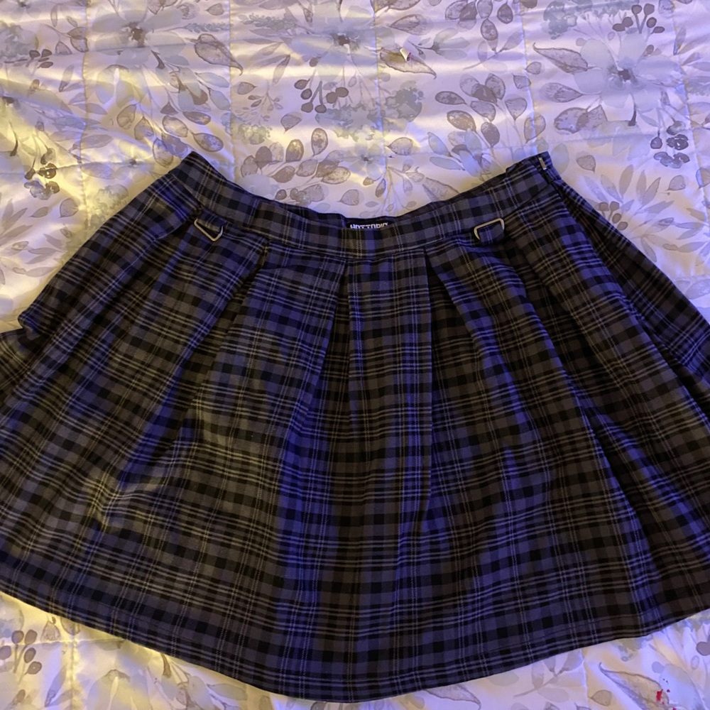 Plaid Mini Skirt XL Dark Grey/Black